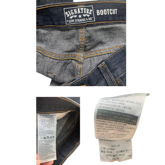 Levi Strauss Signature Womens Jeans Long Bootcut Denim Blue W 32" Inseam 30 - Picture 11 of 11